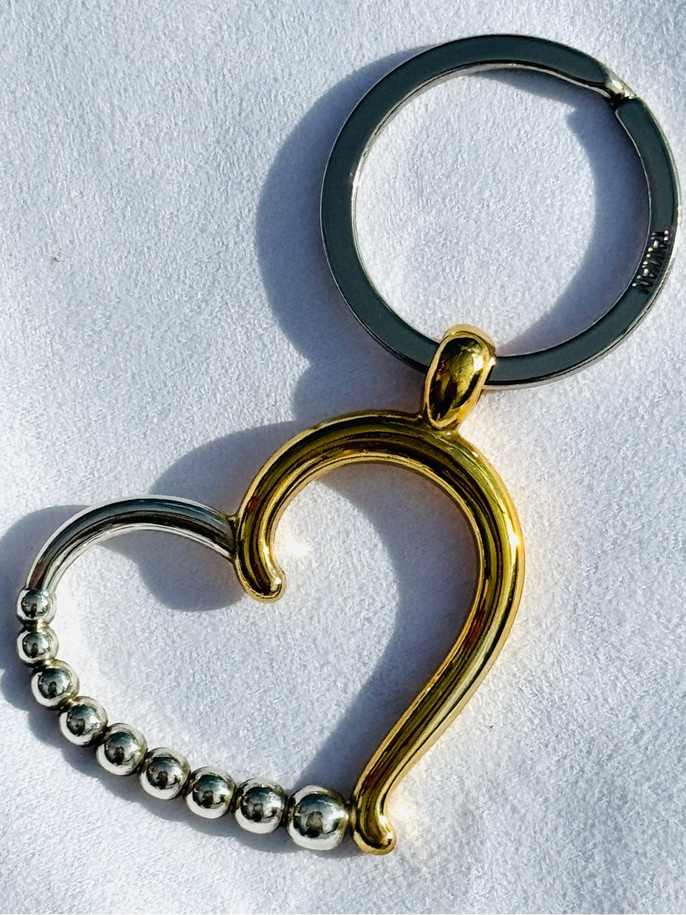 BRIGHTON Heart Keyring Key Fob - Gold & Silver Tone NWT